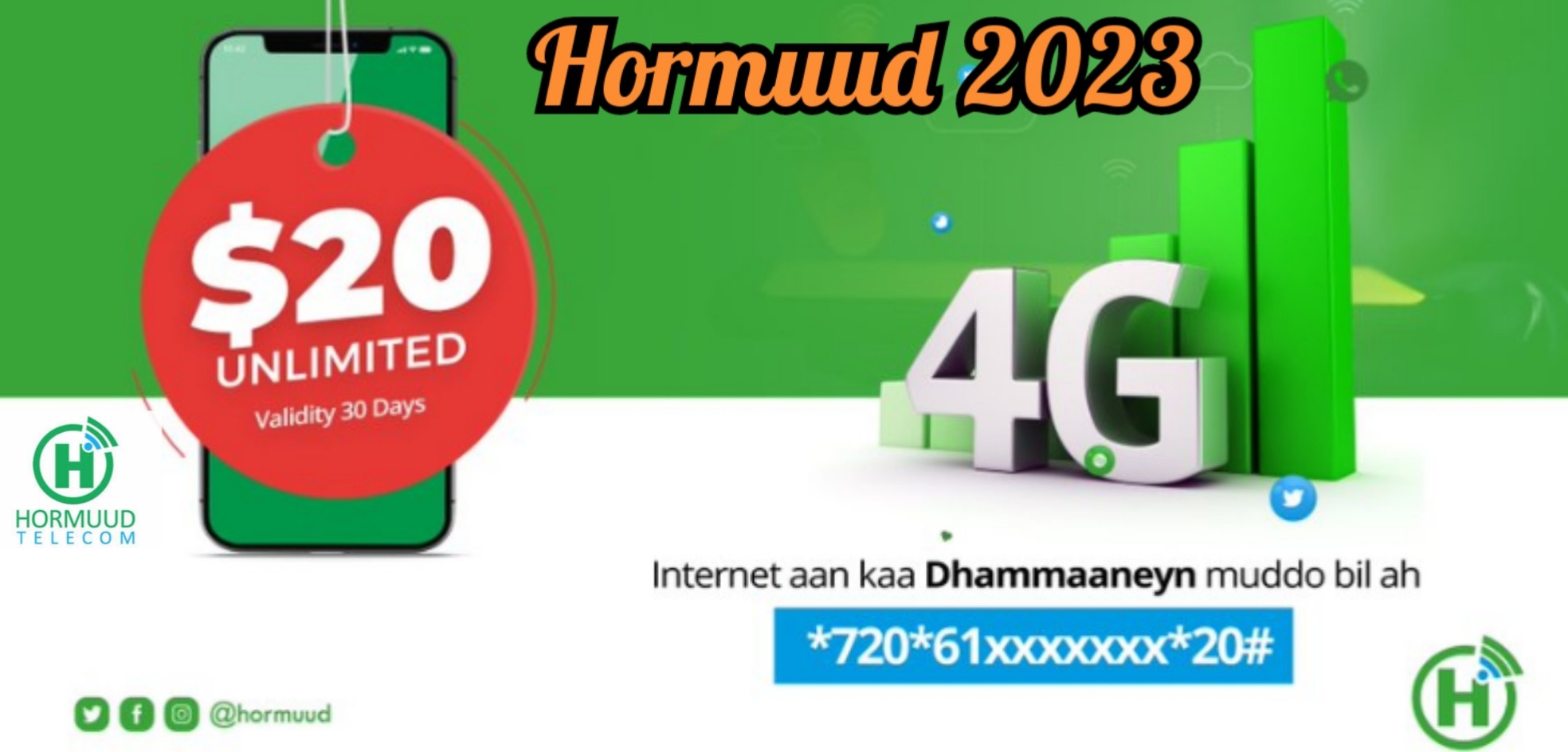 Hormuud Telecom oo macaamiisheeda u soo bandhigtay Internet Xawaare Sare leh