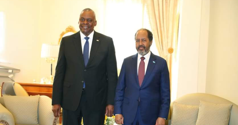 Madaxweyne Xasan Shiikh Oo Djibouti Kula Kulmay Wasiirka Difaaca Maraykanka Lloyd Austin