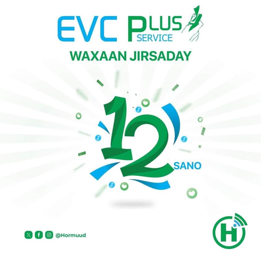 Adeega EVC_Plus ee Hormuud Telecom Oo 12 Jisaday