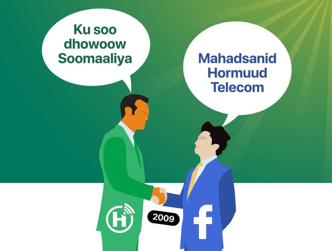 Facebook-ayaa u dabaaldegaysa dhalashadeedii 20aad ee Iyadoo Hormuud Telecom ay ku soo dhaweeysay Somalia