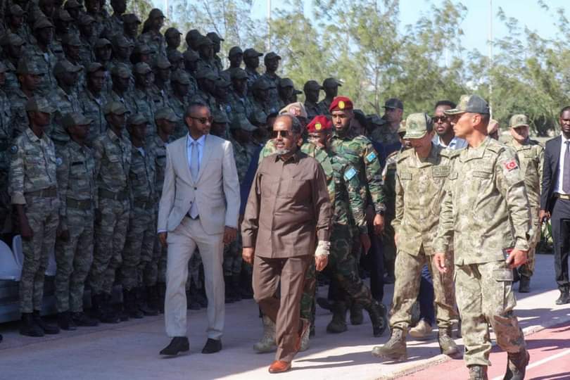 Daawo: Madaxweyne Xasan Shiiq oo Tababar u Soo Xiray Cutubyo ka mid noqonaya ciidamada Gorgor