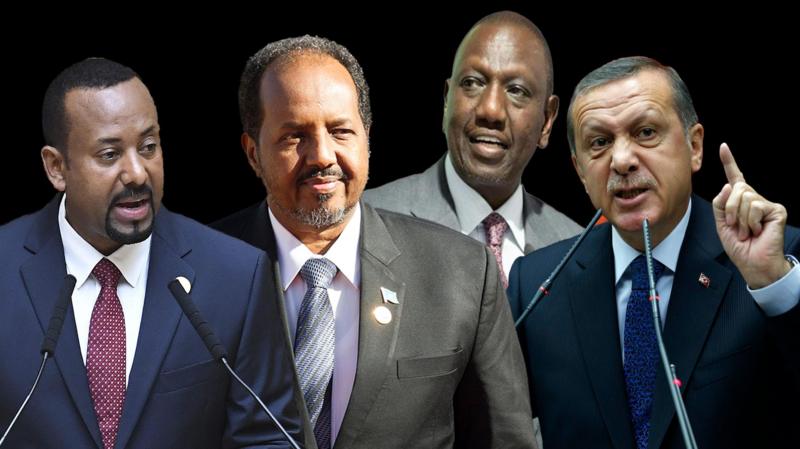 Erdogan iyo Ruto Oo Dhexdhexaadin ka Dhex Bilaabay Soomaaliya iyo Itoobiya