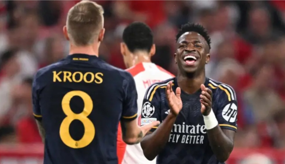 Vinicius ayaa laba jibaaray barbaro dhab ah Oo Real ay la gashay Bayern